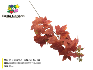 BG 310034OR/D - HASTE DE FOLHA DE UVA VERMELHA