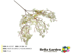 BG 410107 - HASTE DE GIPSON C/ FOLHAS BRANCA